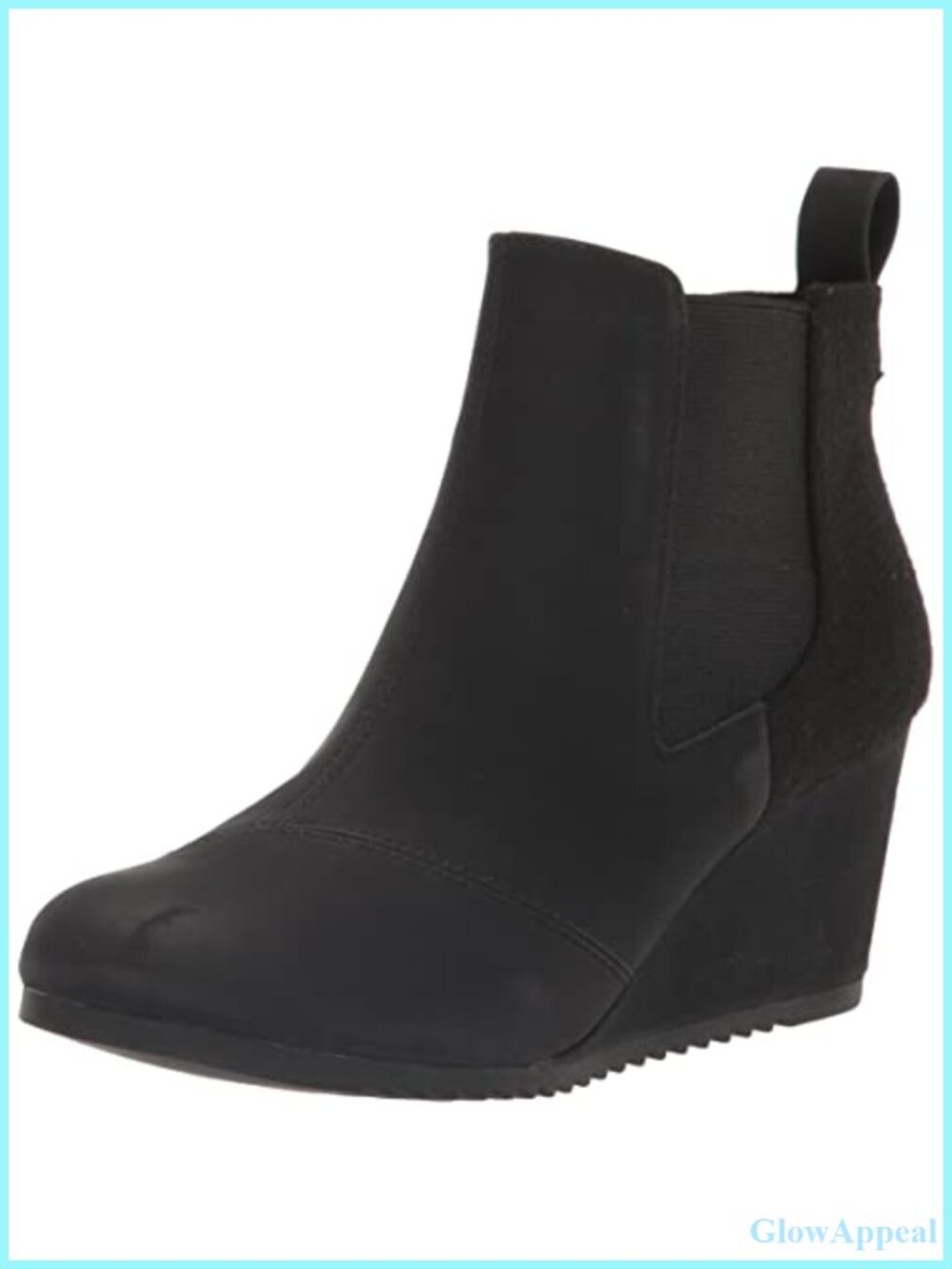 TOMS Bailey Suede Wedge Ankle Booties Memory Foam Comfort
